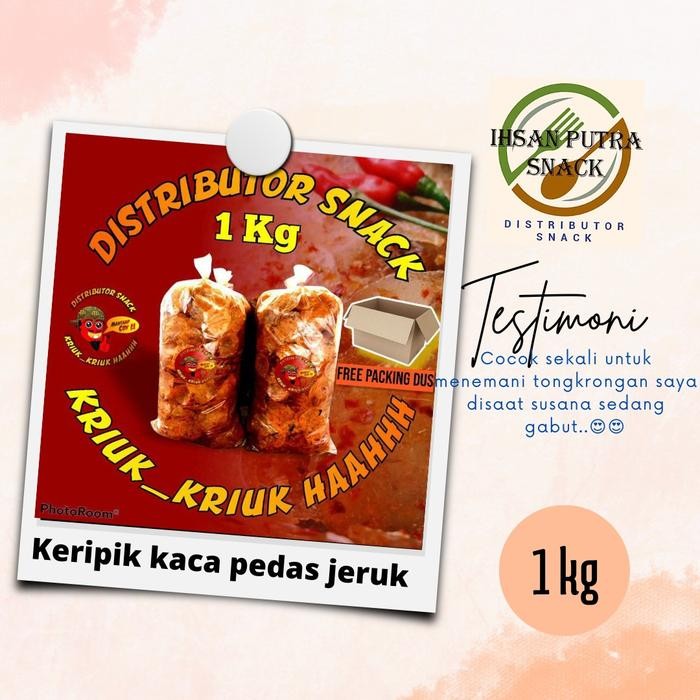 

New keripik kaca pedas daun jeruk 1kg / kripik kaca pedas daun jeruk 1kg Singkong Food Snack