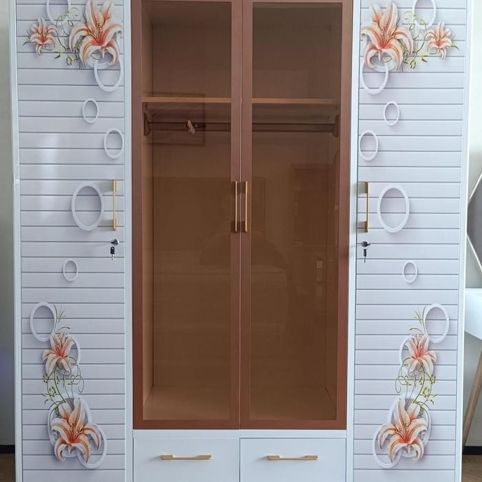 Lemari Baju Plat Besi 4 Pintu Led Lemari Pakaian 4 Pintu Jumbo