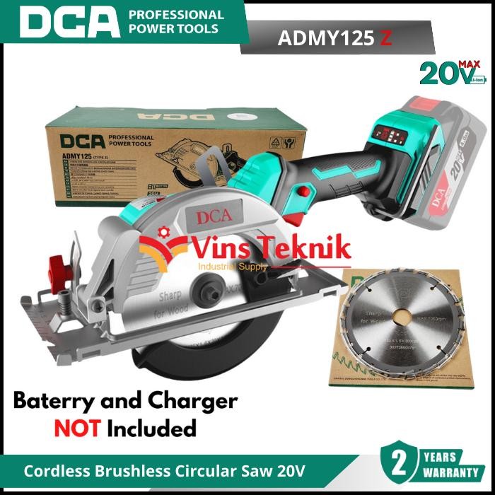 Mesin Gergaji Kayu Sirkel Baterai Cordless Brushless Circular Saw 5" 125Mm 20V Dca Admy125Z Admy125
