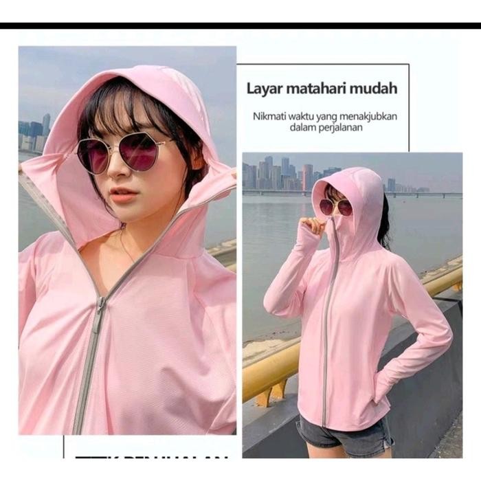 Eiger - Jaket Matahari Import Logo Kelinci / Hoodie Pelindung Uv Anti Air Anti Matahari / Jaket Anti