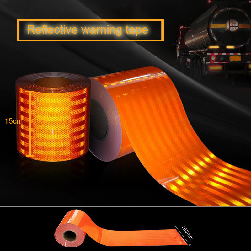 

Orange Micro Prism Reflective Tapes 15cm Wide High Intensity Waterproof Reflectors Stickers For