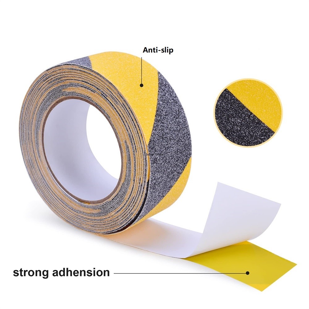 

Anti Slip Tapes 1 inch*16FT Safety Non Skid Twill Yellow-Black Adhesive Waterproof Stickers For