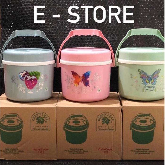 TERMOS NASI MINI RICE BUCKET RANTANG NASI MOTIF 1,5 LITER GREEN LEAF