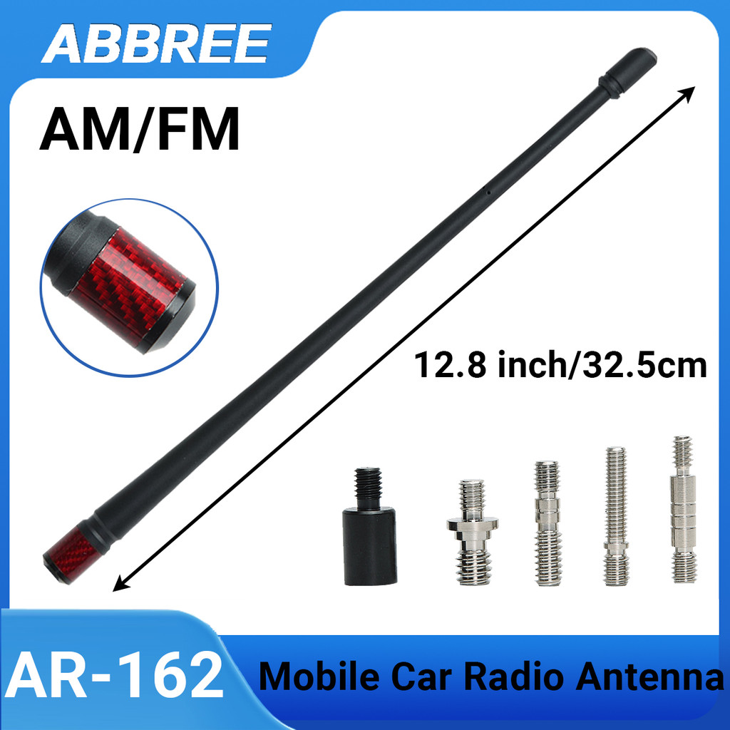 Abbree Ar-162 Car Mobile Radio Antenna Am Fm High Gain Flexible Rubber Vehicle Antenna For Jeep