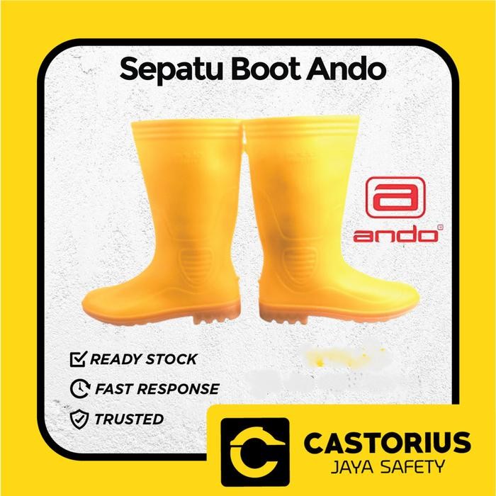 Terbaru Sepatu Boot Ando Warna Kuning Safety Boot Ando Boot Karet Murah