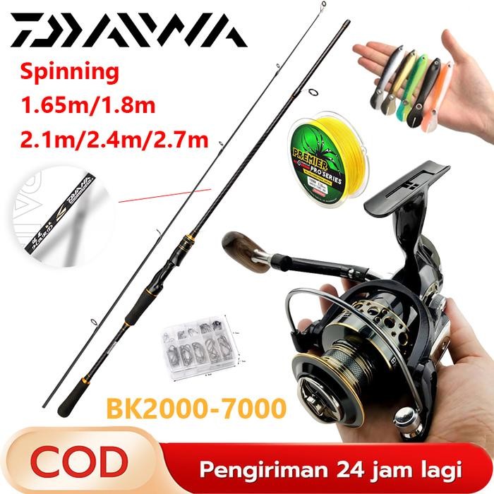 DAIWA Carbon Spinning Rod Casting Rod Ultralight Fishing Rod Combo SET Joran Pancing BaitCasting