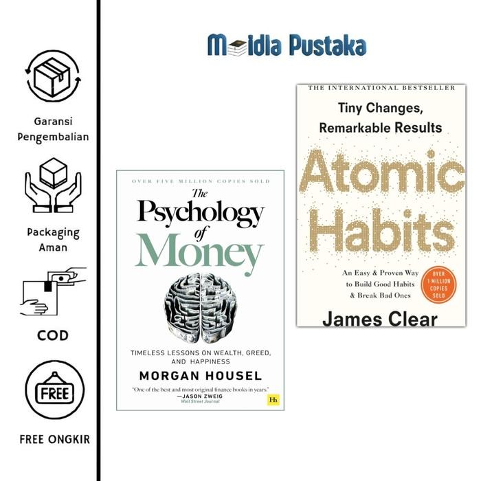 Paket Bundling Atomic Habits & The Psychology Of Money (English & Indonesia)