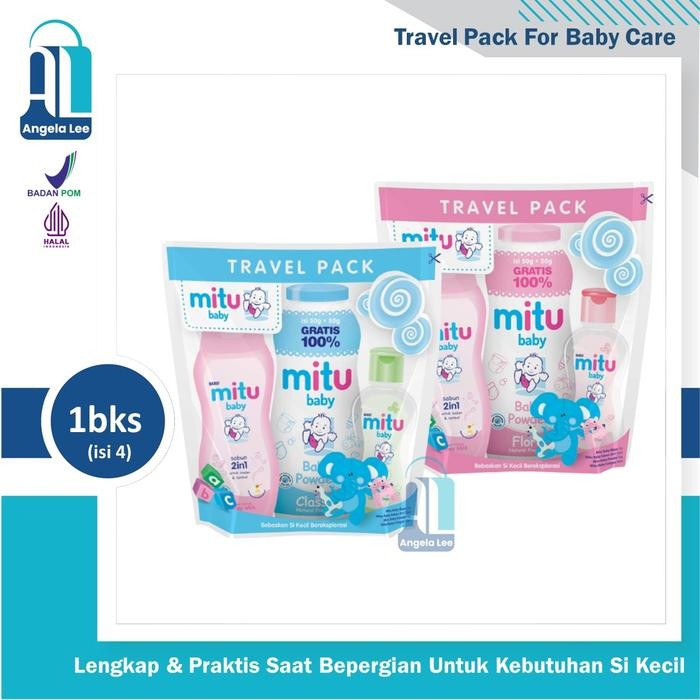 Mitu Baby Travel Pack 4in1 Perlengkapan Mandi Bayi Lengkap Gift Set Hadiah Kado