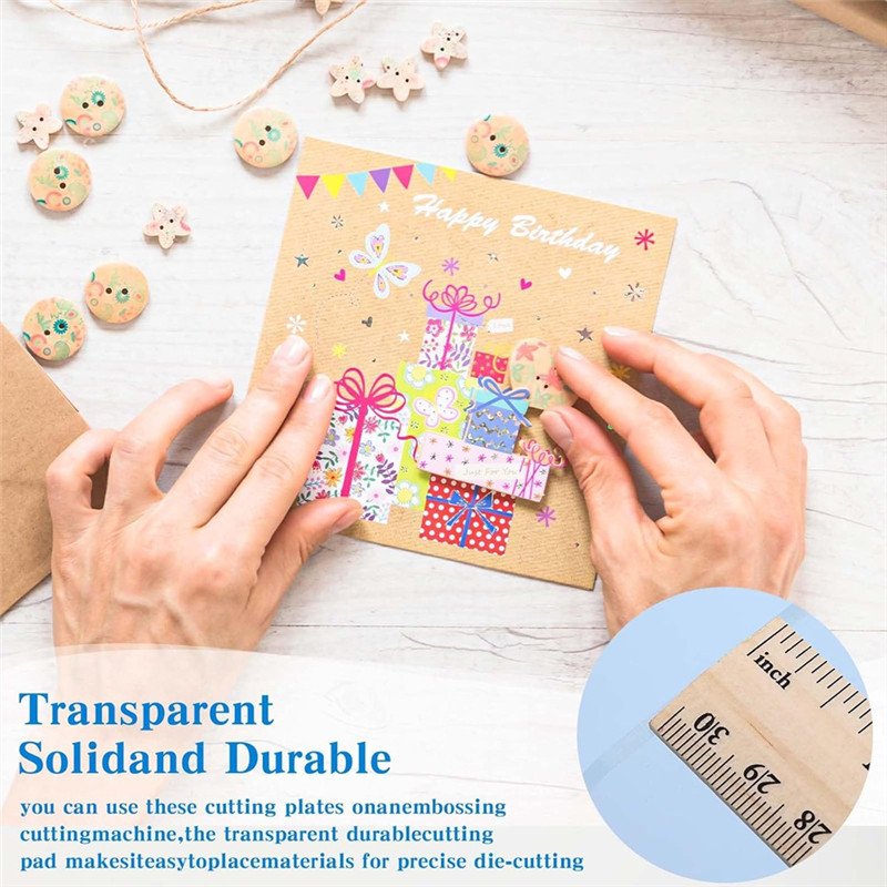 

A77P-8 Pcs Clear Acrylic Cutting Pads For Embossing Crafting, Transparent Embossing Plates