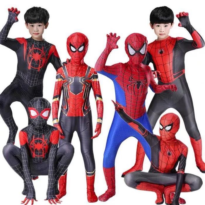 Terlaris Kostum Spiderman Cosplay Halloween Onesie Superhero Marvel Avengers