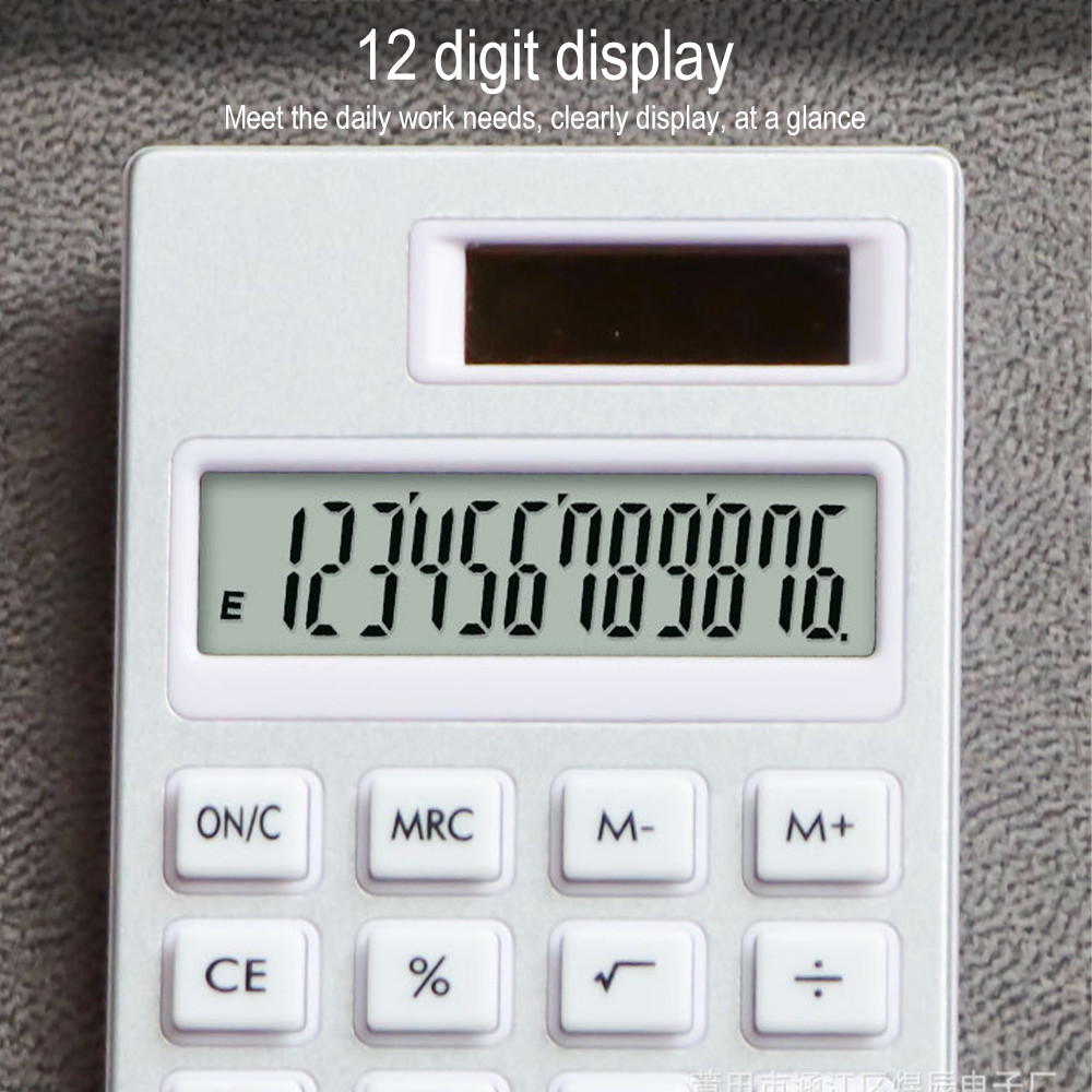 

Mini 12 Bit Mute Calculator Student Stationery Ultra Thin Small Solar Calculator School & Office
