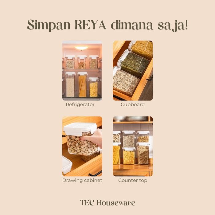

TECREYA Toples Cereal Penyimpanan Makanan Wadah Simpan Makanan Kering Kedap Udara Food Storage Box