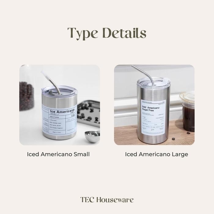 

TECROBU Tumblr Thermos Air Minum Aesthetic Bahan Stainless Steel 304 Tahan Panas 360 ML - 600 ML