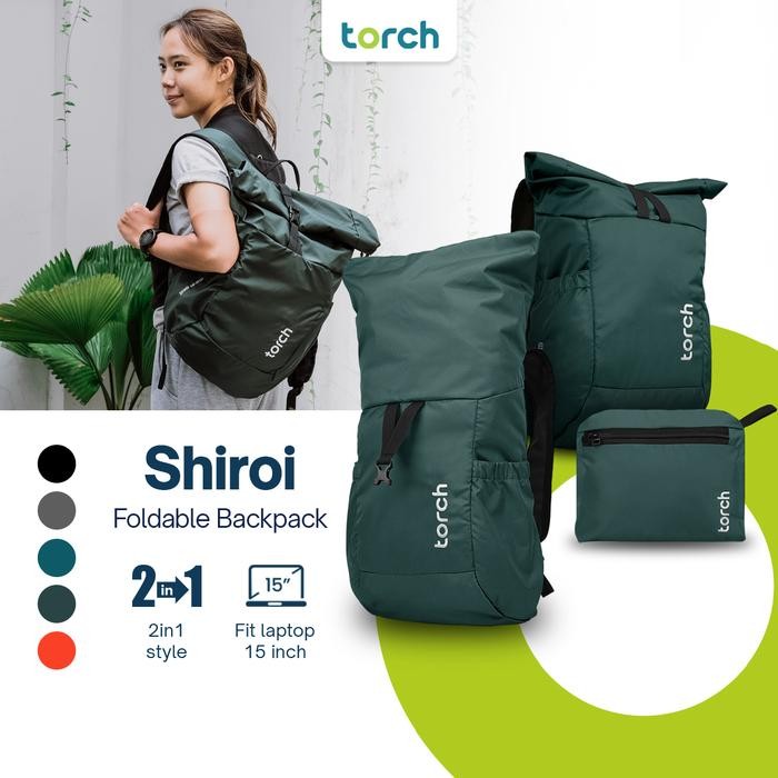NEW Torch Tas Ransel Punggung Lipat Pria Wanita - Foldable Backpack Shiroi