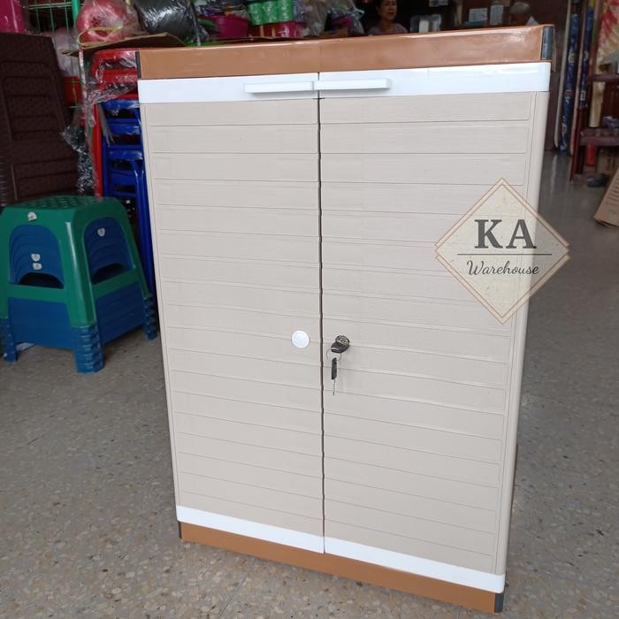 Lemari Pakaian Club / Lemari Plastik Grand Mini Club 2 Susun + Kunci Pasti Ori