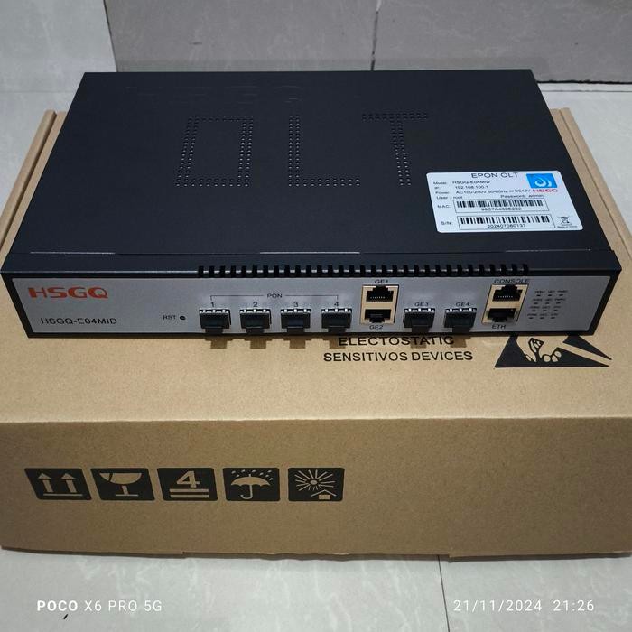OLT EPON HSGQ E04M 4 pon lengkap dengan sfp