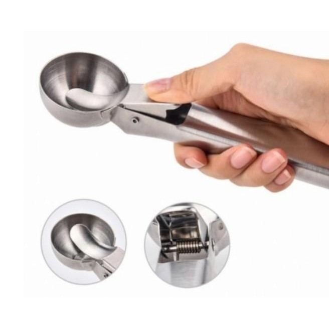 Cof3 Scoop Ice Cream Stainless Steel Diameter 4 Cm Sendok Eskrim Skop Es