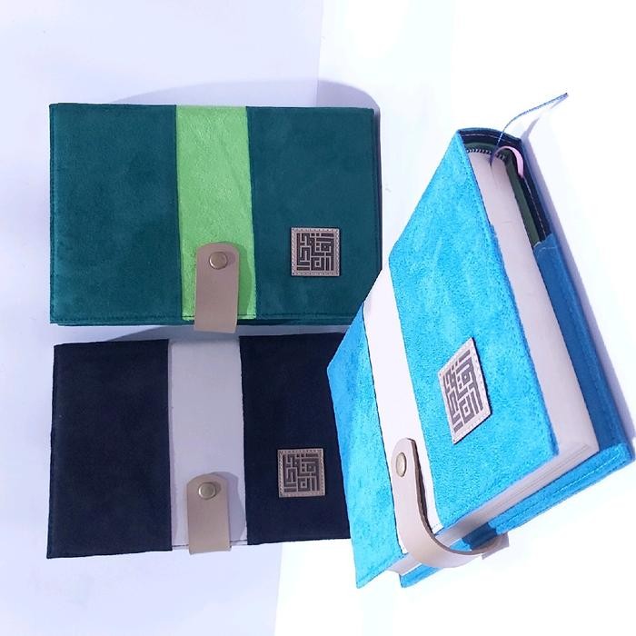 TERLARIS Sampul Alquran A5 Kancing Bludru Cover Alquran Agenda Sarung Alquran Sintetis