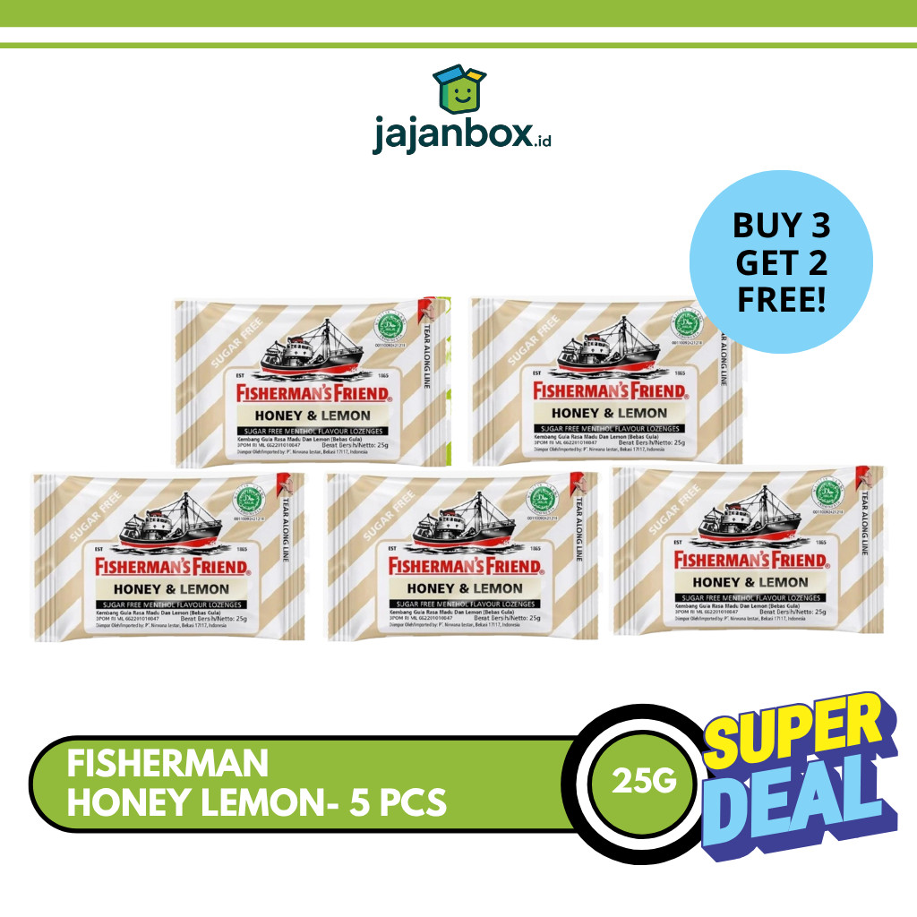 

Fisherman's Friend Honey Lemon Permen Mint 25 gr - 5 Pcs