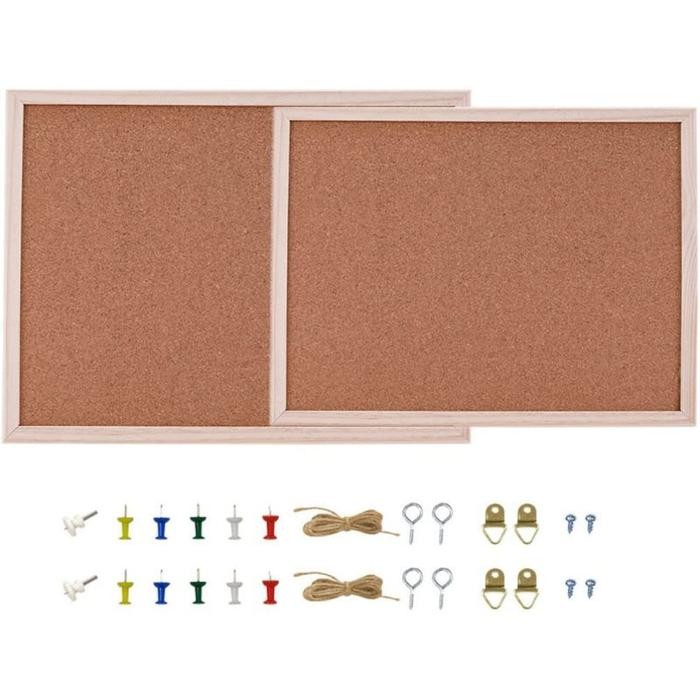 

Ready- Cork Board Pin Board Note Memo Board Kayu Wall Hanging Message