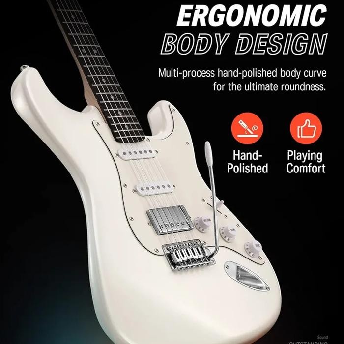 Donner DST-152W White - Gitar Electrik Donner DST-152W Putih