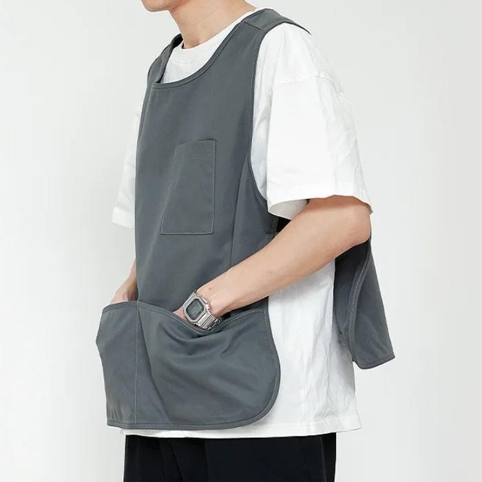 Cpwp Japanese Industrial Coverall Unisex Cobbler Polyester Nylon Vest Apron Celemek Kerja Barista