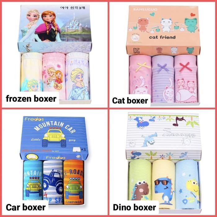 celana dalam anak perempuan / boxer anak perempuan isi 3 pcs