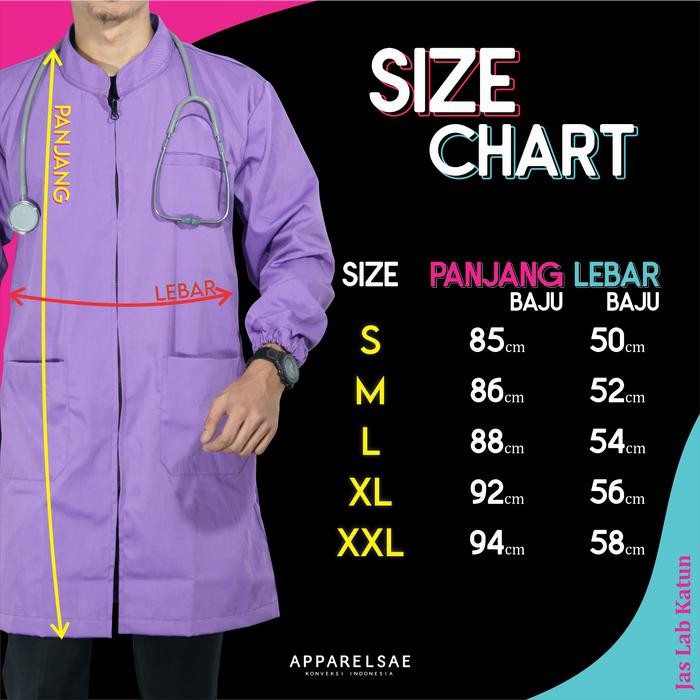 Jas Laboratorium Katun Lembut & Tebal Baju Dokter Warna Putih Tbk