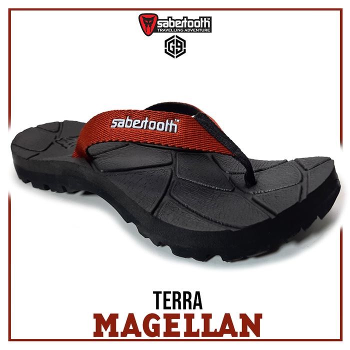 SABERTOOTH Sandal Gunung Pria Hitam Jepit Traventure Terra Magellan