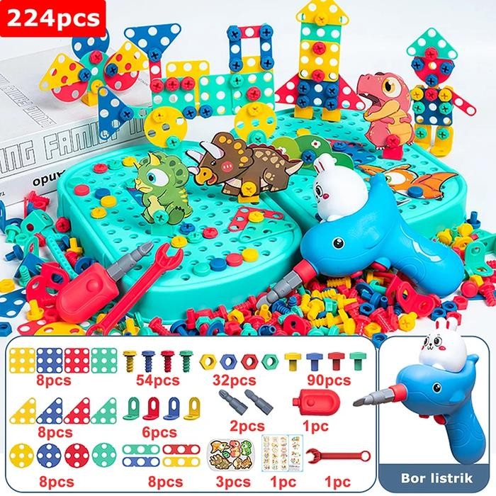 Maiman Edukasi Anak Drill Box Set Toys / Mainan Bor Obeng Anak Diy