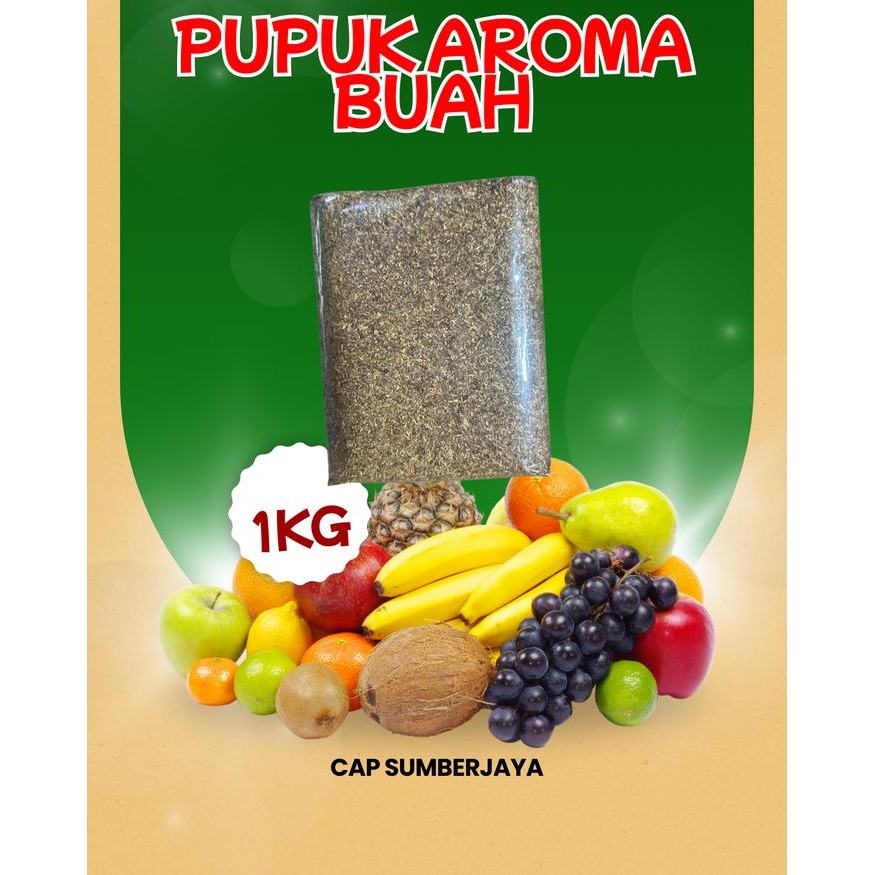 Pupuk Kompos Alami aroma buah cap sumberjaya 1 kilogram / Pupuk Kompos Alami / Pupuk berkualitas *