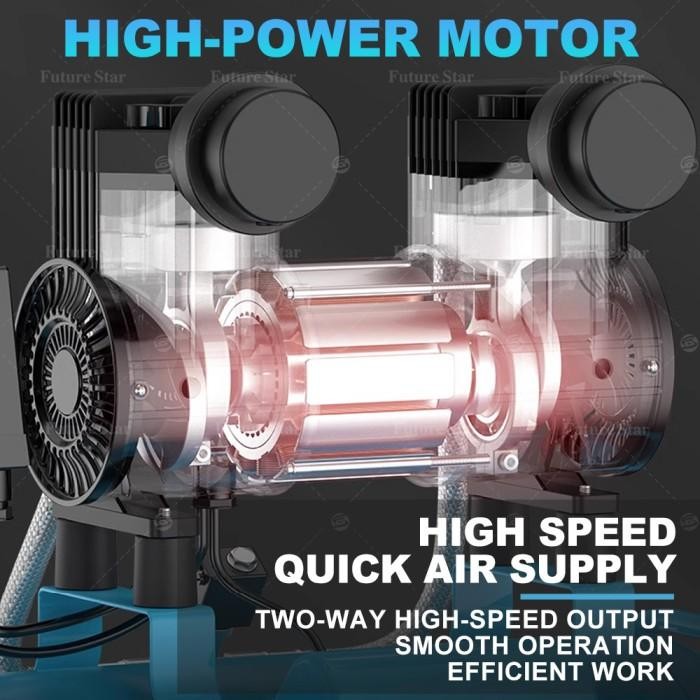 Mesin Kompresor Angin Listrik 2 30L 1800W Tanpa Oli Air Compressor Oilless Mini Portable Oil Pompa