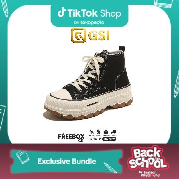 

Gsi Jimin High Sepatu Sneakers Wanita Sekolah Cewek Sma Import 1205 Kanvas Kasual Shoes Casual Karet