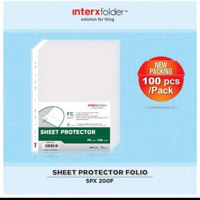 

InterX Sheet Protector FC isi 100 Lembar / PP Pocket F4 Isi 100 Lembar Inter X