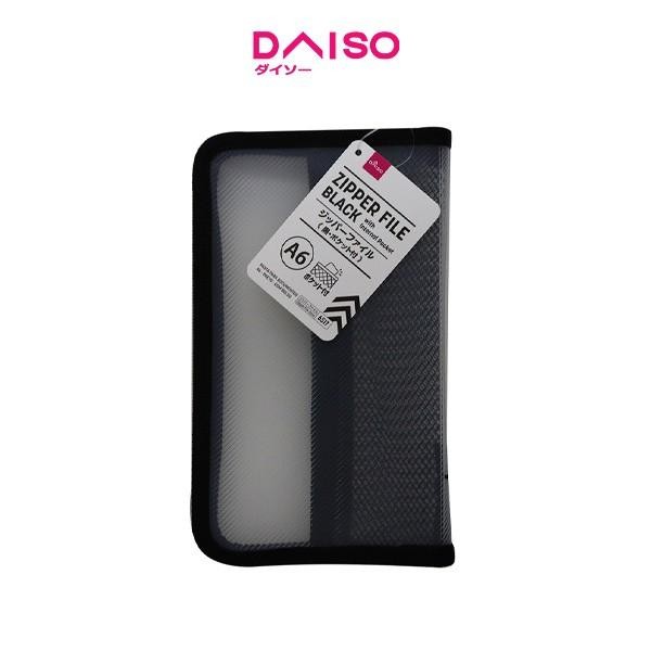 

Daiso A6 Zipper file Black with internal pocket