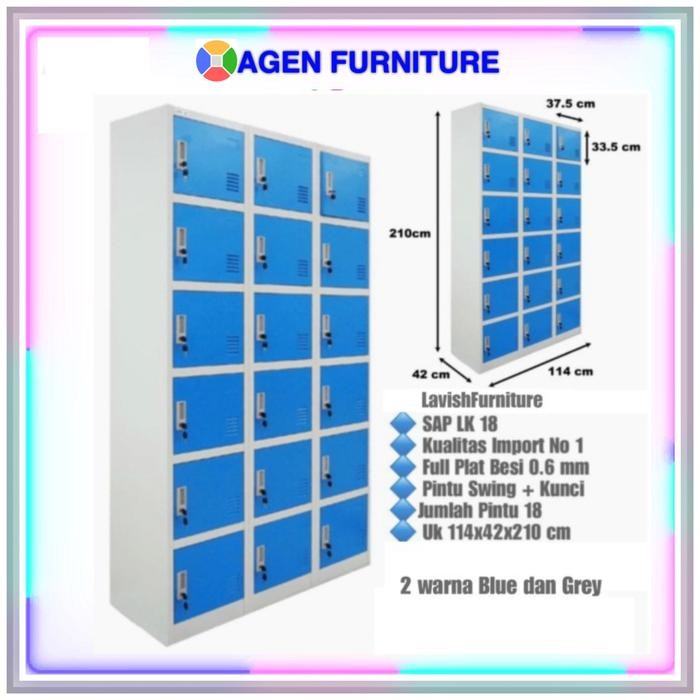 

Locker Cabinet 18 Pintu Full Besi (SAP LK 018)