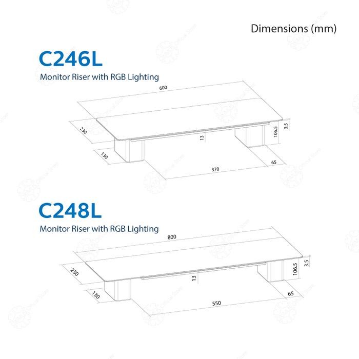 

OXIMUS Desk Shelf C246L C248L Monitor Riser Monitor Stand Aluminium dengan Vibrant RGB Lightning