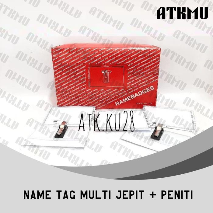 

[isi 50] Name Tag MULTI Jepit + Peniti / Namebadges Tanda Peserta