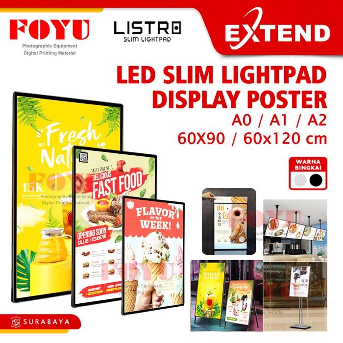 

Listro LED Menu Slim Light Pad A2 A1 A0 60x90 60x120 cm Neon Box Display Sign Board Cafe Wall Poster