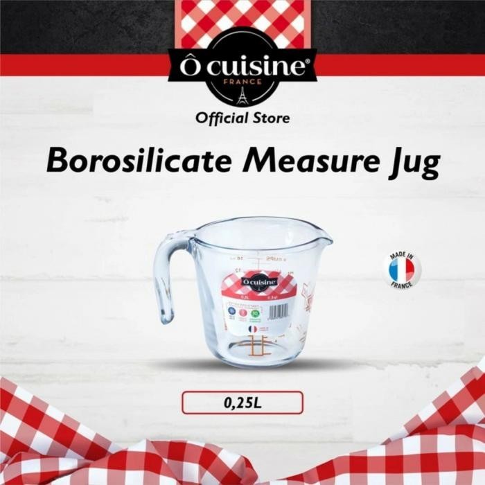 BISA GOSEND Gelas Takar Kaca OCuisine Gelas Ukur 250ML