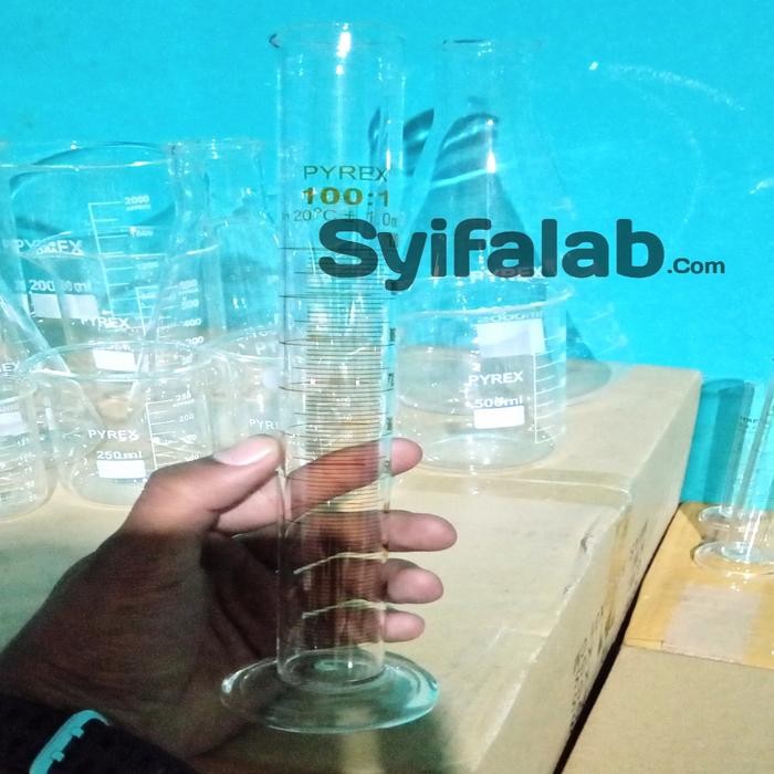 JUAL RUGI gelas ukur 100ml pyrex