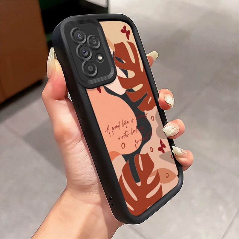 Casing Hp Untuk Samsung Galaxy A52 4G A52 5G A52s 5G A71 A72 A73 5G Case Daun berwarna Kasing tipis 