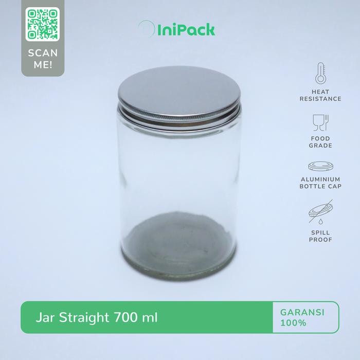 Toples Jar Kaca 700 ML / Botol Toples Kaca 700ml Tutup ALUMINIUM Kode 550