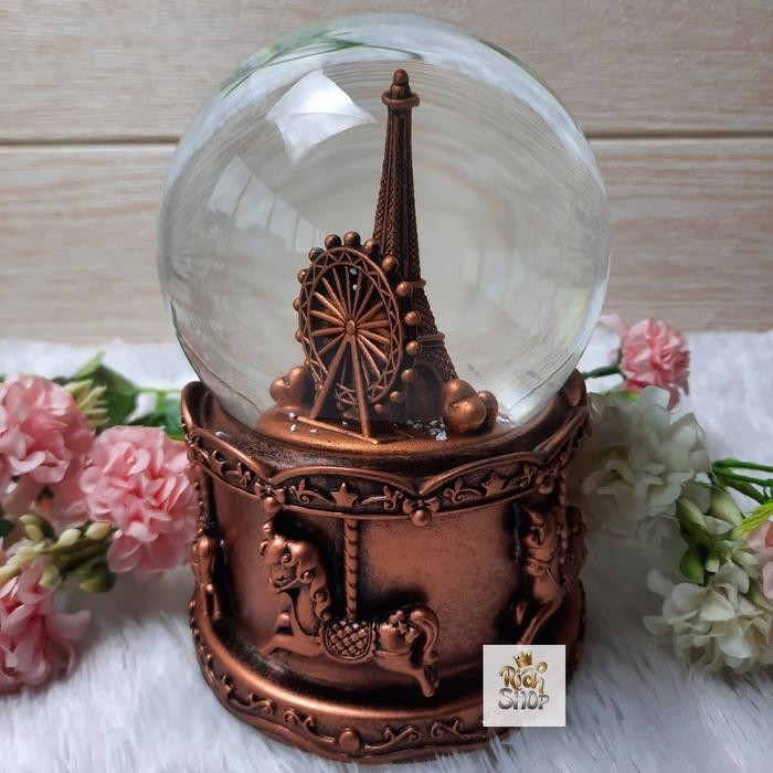 Kotak Musik Bola Salju Lampu Mermaid Snowball Waterball Snowglobe