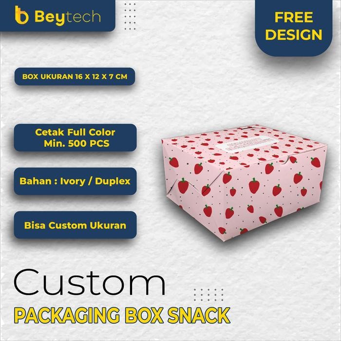 Custom Box Kotak Snack Dus Catering 16x12x7 cm Full Color Kode 933
