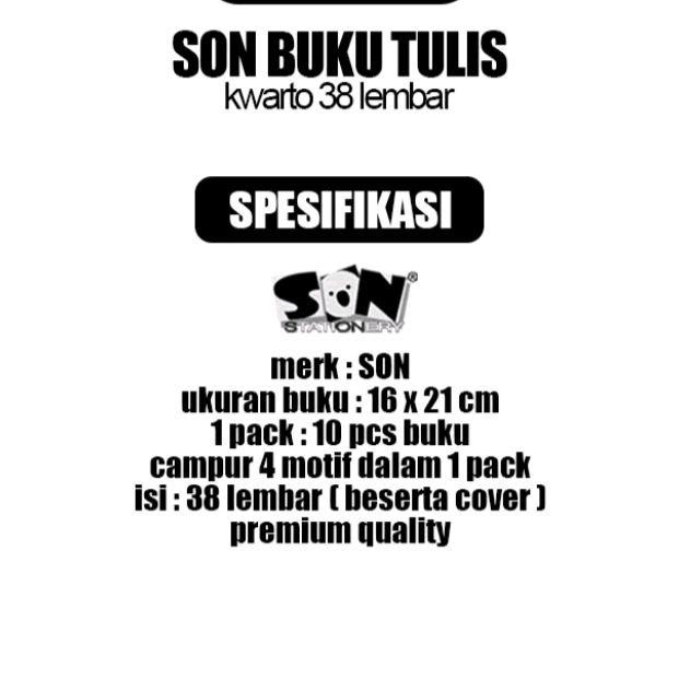 

Terlaris- Buku Tulis Son 38 Lembar Isi 10 Pcs