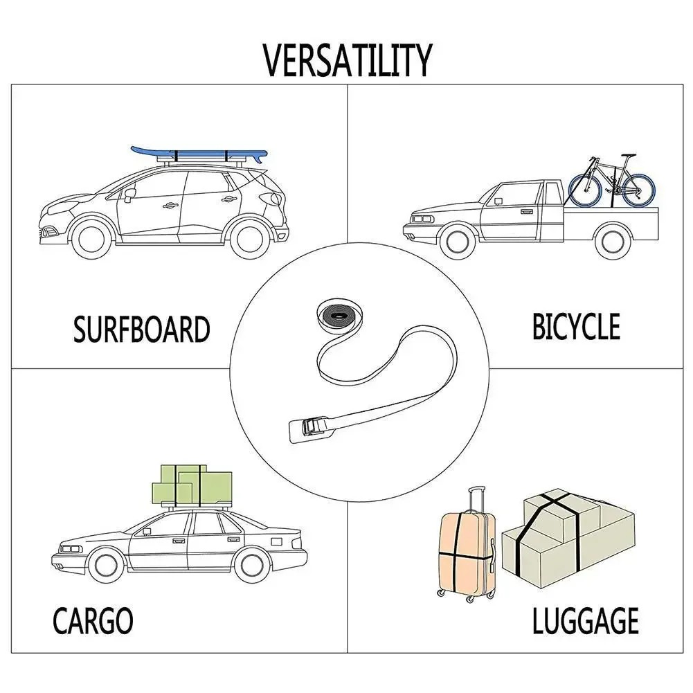 Cargo Straps Zinc Alloy Buckle Straps Car Baggage Packing Fast Fastener Rope Safety Rope Outdoor