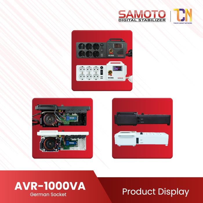 Samoto Stabilizer Relay 1000Va Germany Socket Colokan Stop Kontak Avr Stabiliser Relay Controlled