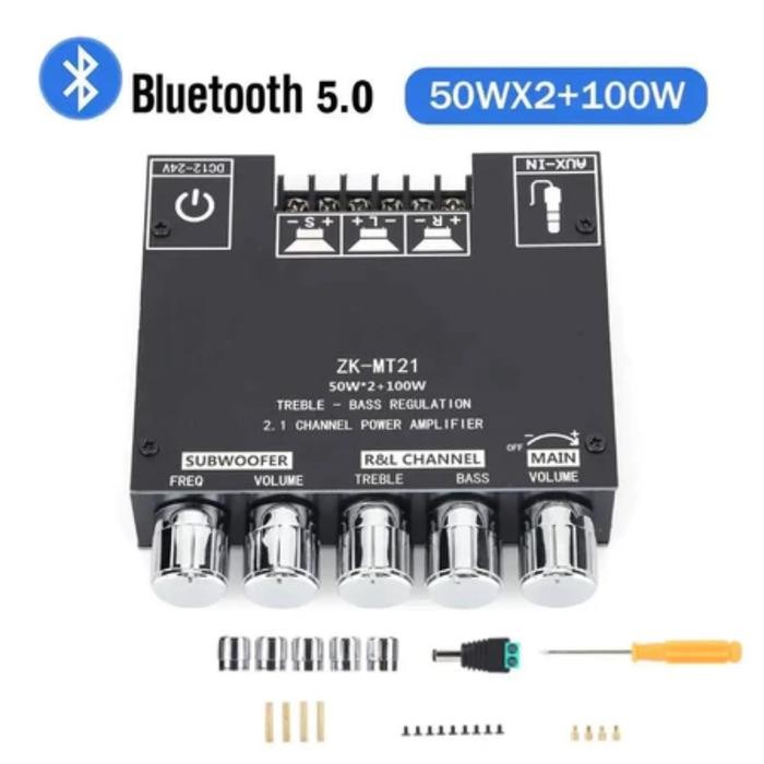 Audio Stereo Bass Power Amplifier Board Zk-Tb21 Zk-Mt21 Zk-502Mt Bluetooth 5.0 50Wx2+100W Amplifier