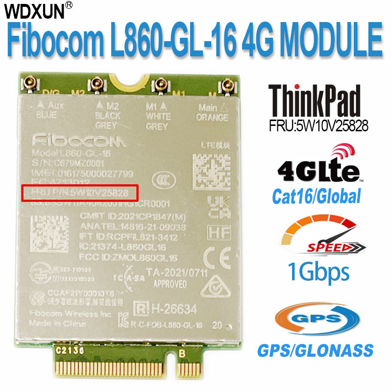 Fibocom L860-GL-16 Module for Lenovo Thinkpad T14 T14s L14 L15 P14S P15V X13 Yoga Gen3 X1 Nano Gen2